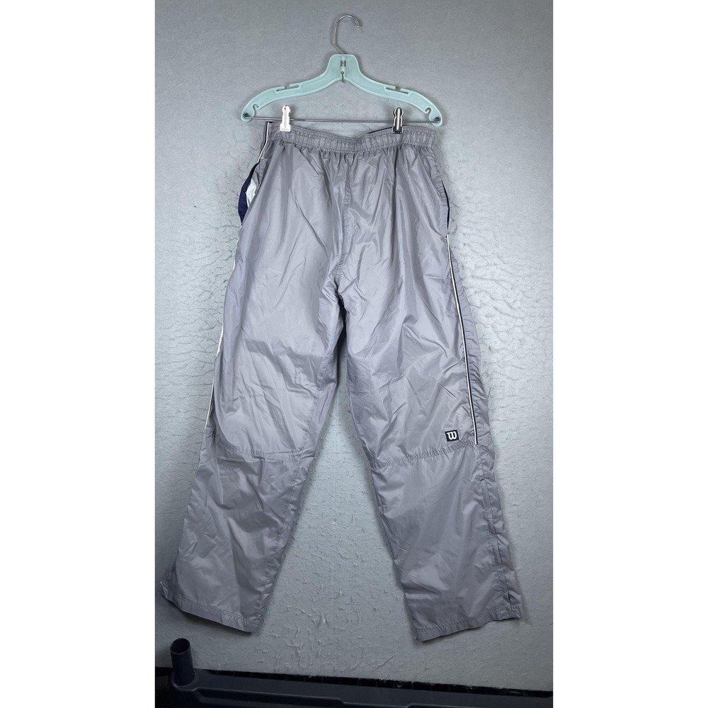 Wilson Pants Mens Large Gray Track‎ Athletic Lightweight Elastic Waist Pockets